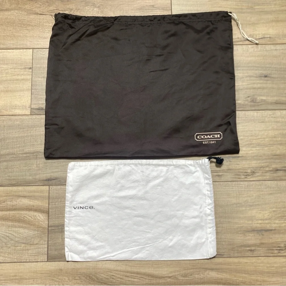 Coach & Vince Dust Bag Lot Of 2 Brown And White Designer Dust Bag‎ Lot